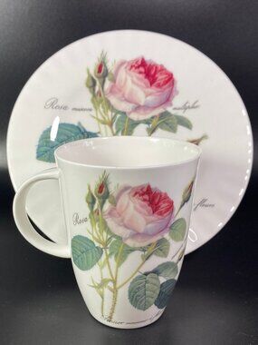 RARE Roy Kirkham "Redoute Roses" set of 8" plate and mug